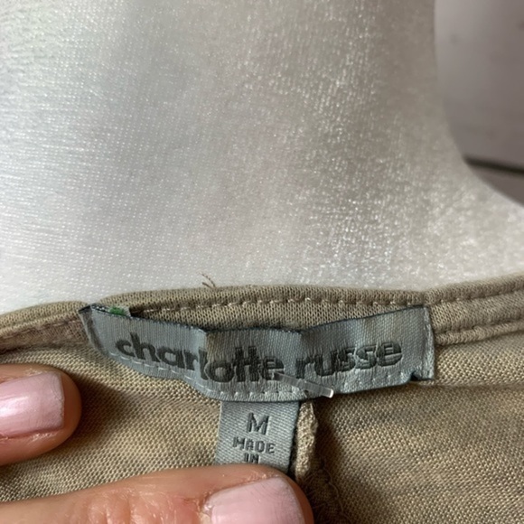 EUC Charlotte Russe Tan Copper Sequined Beaded Top - Picture 5 of 6